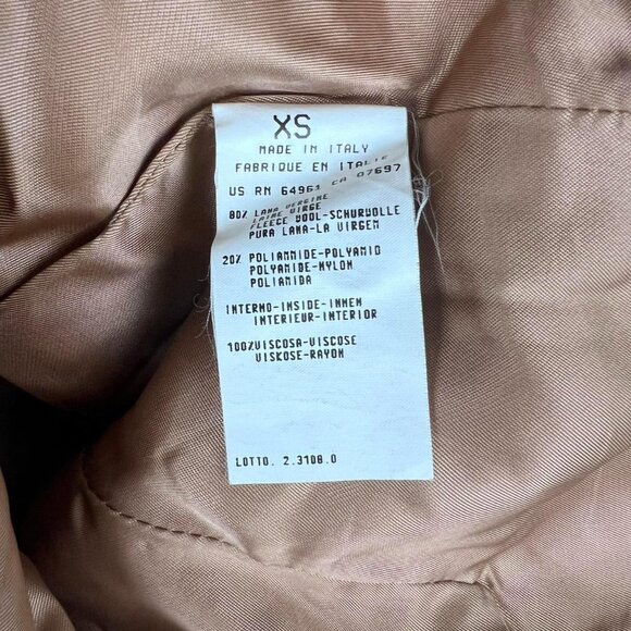 Vintage Made In Italy Benetton Fur Tan Jacket Size Xs 60s Jackie Kennedy - Picture 5 of 7